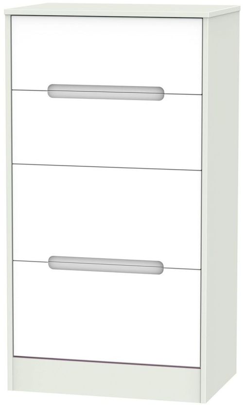 Monaco White and Cashmere 4 Drawer Deep Midi Chest