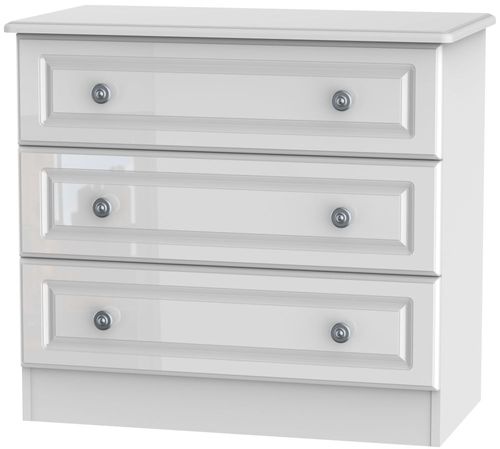 Pembroke White Gloss 3 Drawer Small Chest
