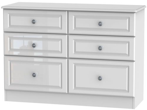 Pembroke White Gloss 6 Drawer Midi Chest