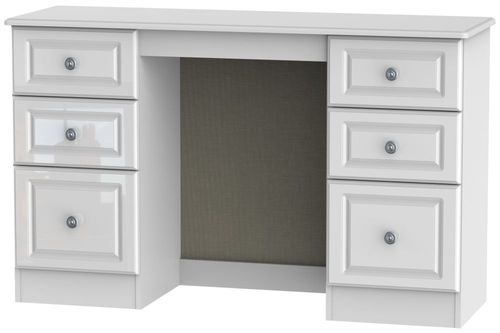 Pembroke White Gloss 6 Drawer Double Dressing Table