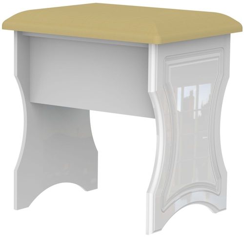 Pembroke White Gloss Padded Dressing Stool