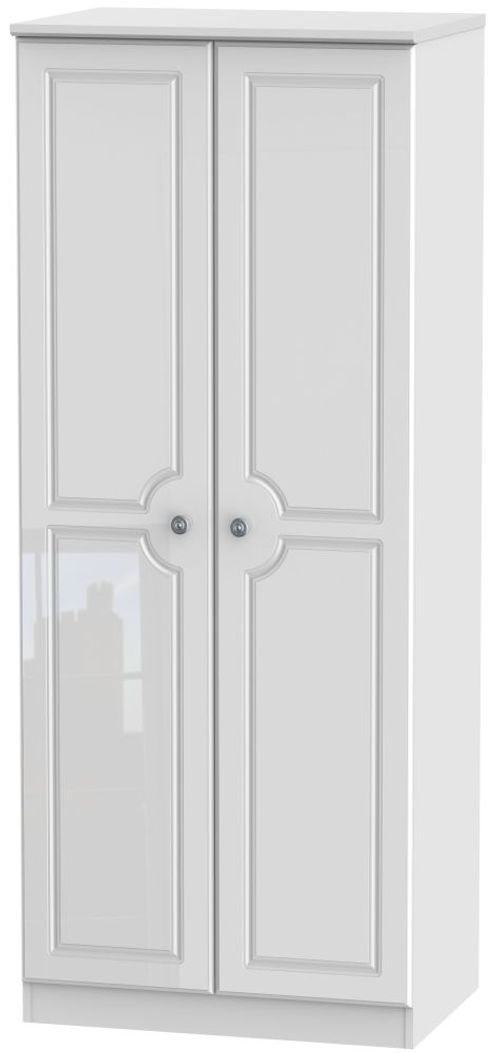 Pembroke White Gloss 2 Door Plain Wardrobe