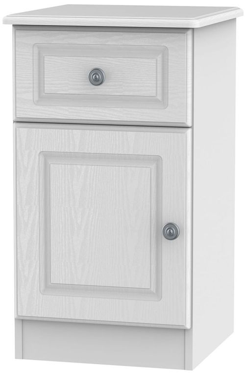 Pembroke White 1 Door 1 Drawer Bedside Cabinet LHF
