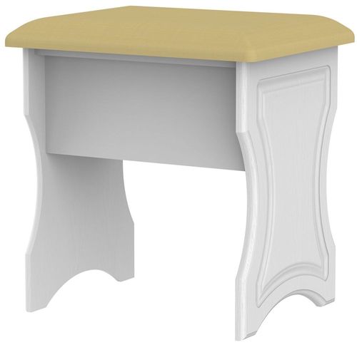 Pembroke White Padded Dressing Stool