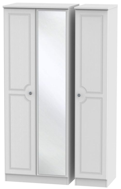 Pembroke White 3 Door Tall Triple Wardrobe - 1 Mirror