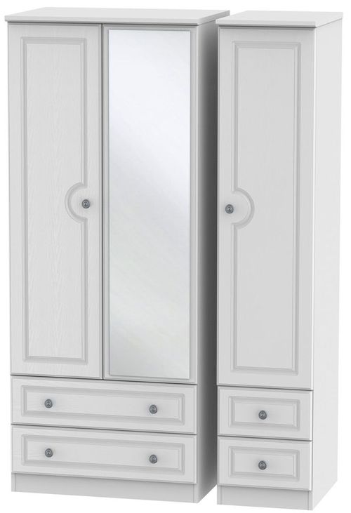 Pembroke White 3 Door Combi Wardrobe - 1 Mirror