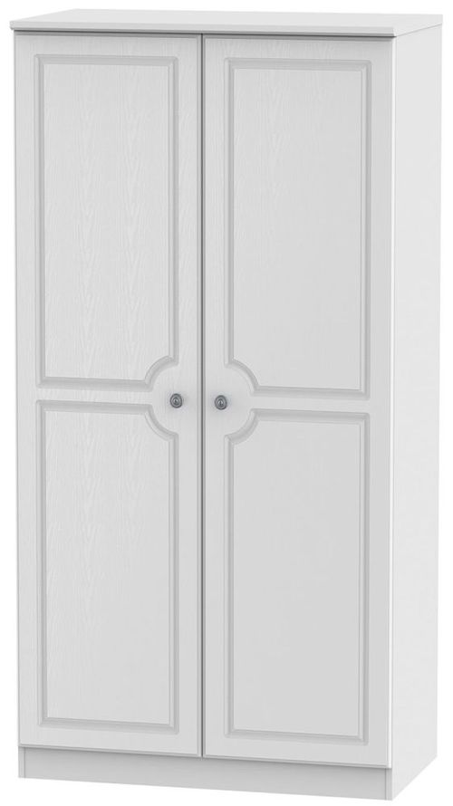 Pembroke White 2 Door Plain Wardrobe - H 182.4cm