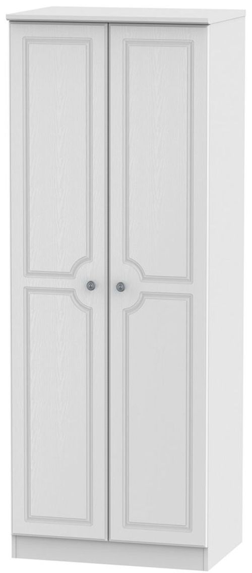 Pembroke White 2 Door Plain Tall Wardrobe