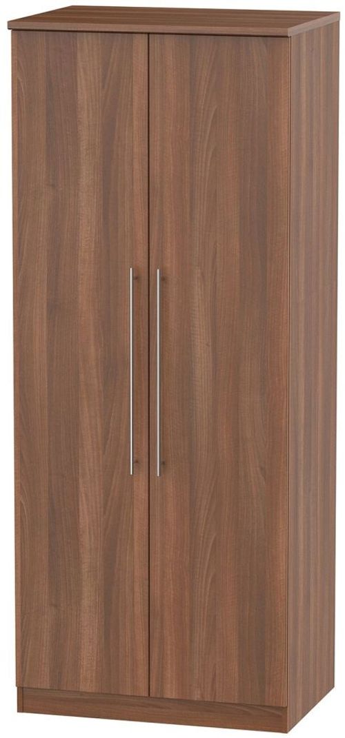 Sherwood Walnut Effect 2 Door Plain Wardrobe