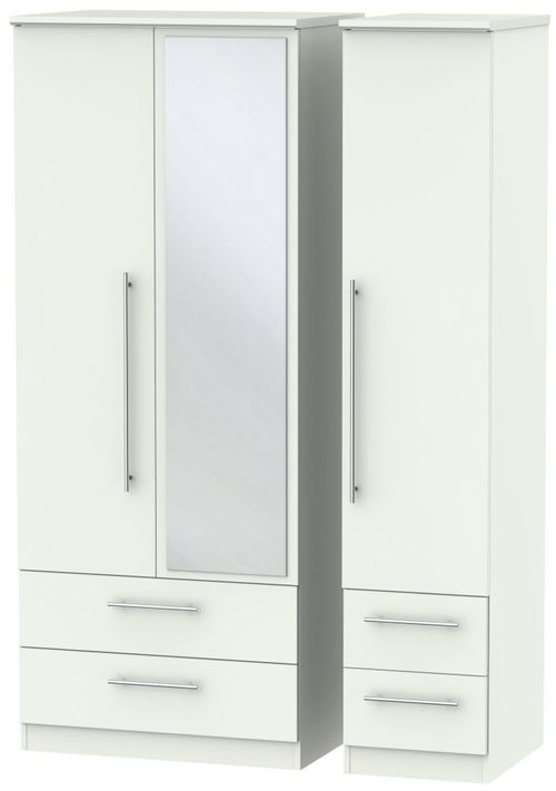 Sherwood Porcelain 3 Door Combi Wardrobe - 1 Mirror