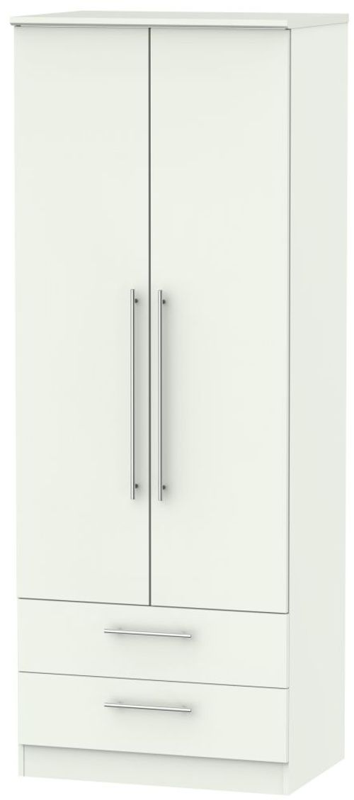 Sherwood Porcelain 2 Door 2 Drawer Tall Wardrobe