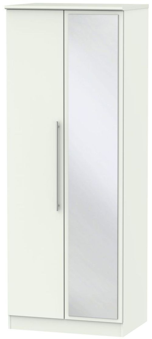 Sherwood Porcelain 2 Door Tall Wardrobe - 1 Mirror