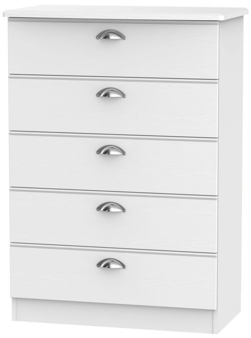Victoria White 5 Drawer Chest