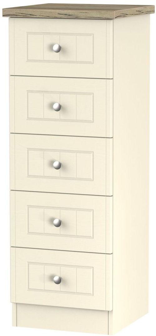Vienna Cream 5 Drawer Narrow Chest