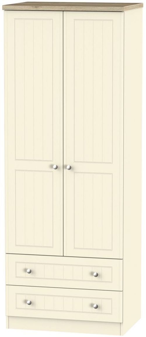 Vienna Cream 2 Door 2 Drawer Tall Wardrobe