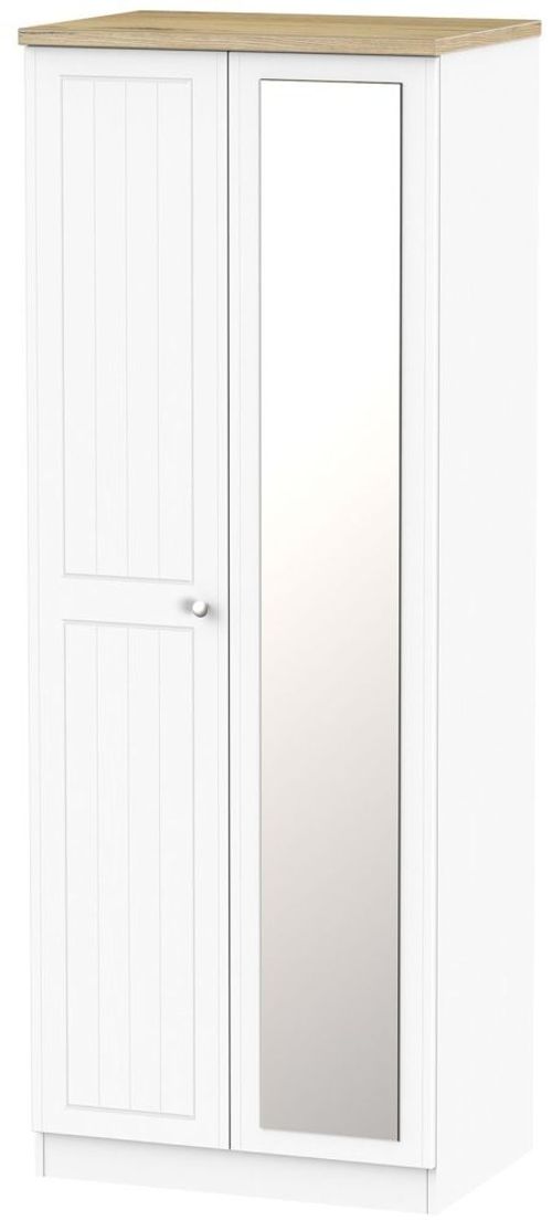 Vienna Porcelain 2 Door Tall Wardrobe - 1 Mirror