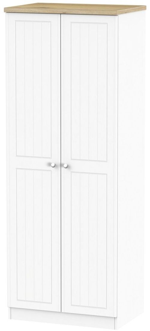 Vienna Porcelain 2 Door Plain Tall Wardrobe