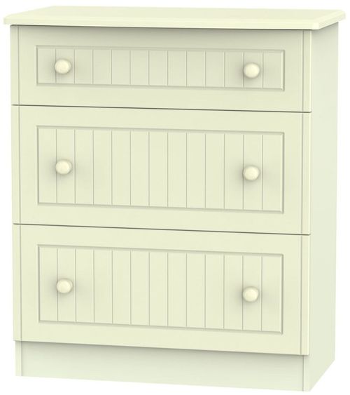 Warwick Cream 3 Drawer Deep Chest