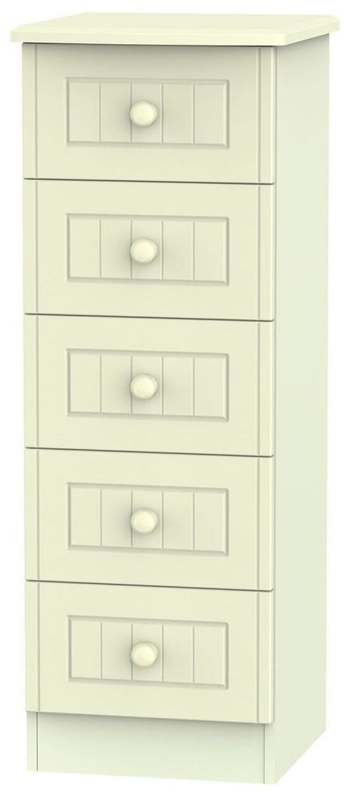 Warwick Cream 5 Drawer Narrow Chest