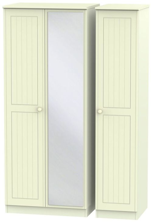Warwick Cream 3 Door Triple Wardrobe - 1 Mirror