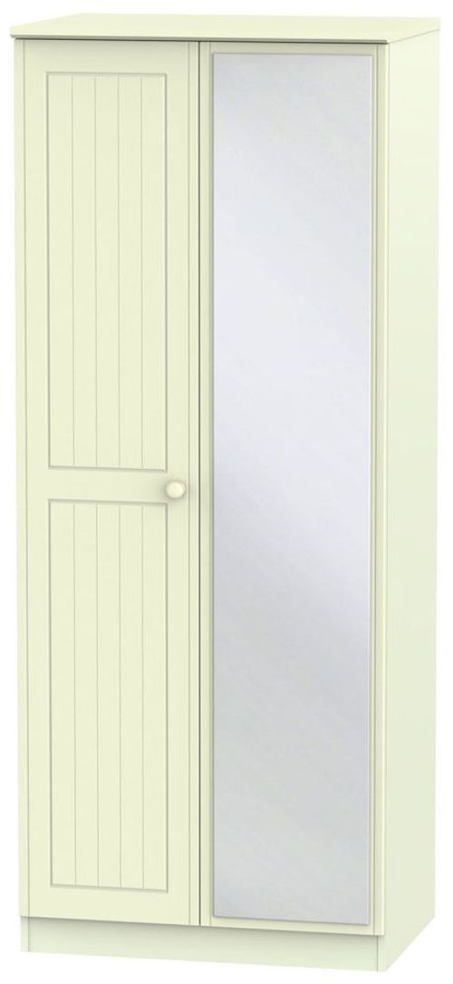 Warwick Cream 2 Door Wardrobe - 1 Mirror
