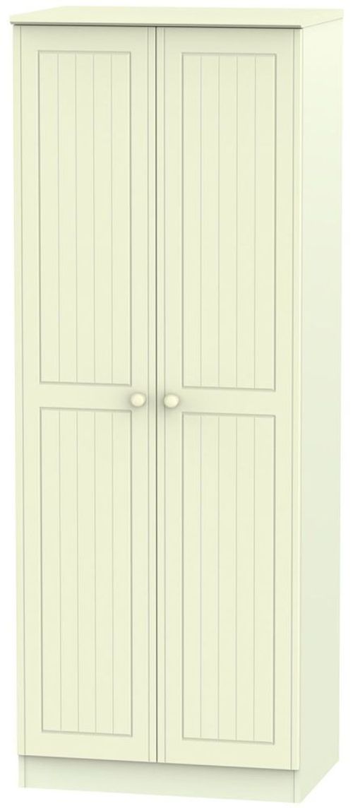 Warwick Cream 2 Door Plain Tall Wardrobe