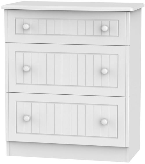 Warwick White 3 Drawer Deep Chest