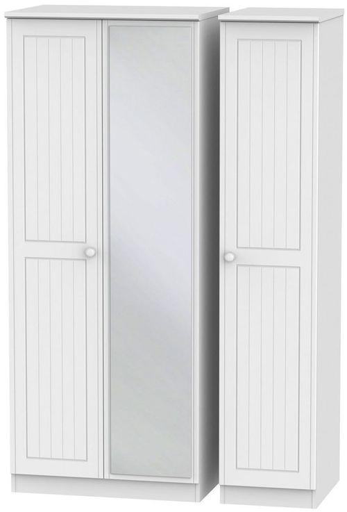 Warwick White 3 Door Triple Wardrobe - 1 Mirror