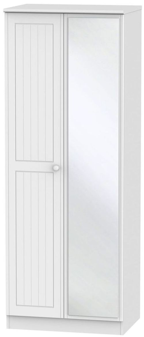 Warwick White 2 Door Tall Wardrobe - 1 Mirror