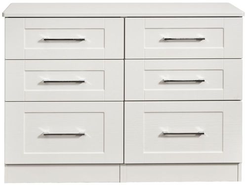 York White 6 Drawer Midi Chest