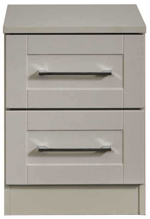 York Cashmere 2 Drawer Bedside Cabinet