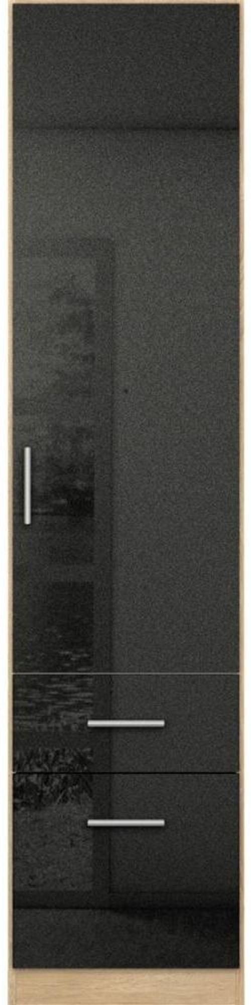 Rauch Celle 47cm Black and Oak Combi Wardrobe - RH Door