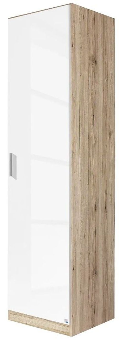 Rauch Celle 47cm Sonoma Oak and White Gloss Wardrobe - RH Door
