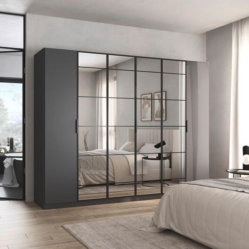 Rauch Acero 271cm 6 Door Mirror Wardrobe - Metallic Grey