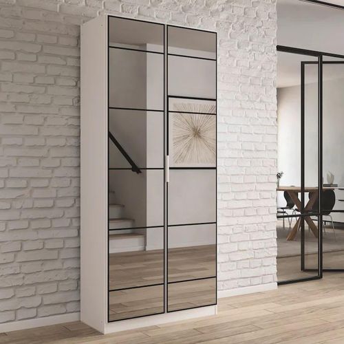 Rauch Acero 91cm 2 Door Mirrored Wardrobe - Alpine White