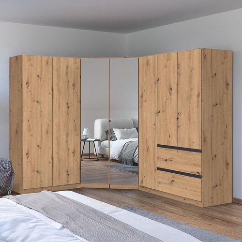 Rauch Costa 208cm 7 Door L-Shaped Corner Wardrobe - Artisan Oak