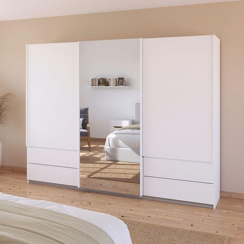 Rauch Elara 271cm 3 Door Combi Sliding Wardrobe - Alpine White