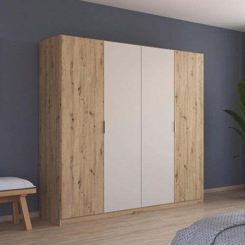 Rauch Monza 226cm 4 Door Wardrobe - Artisan Oak and Champagne