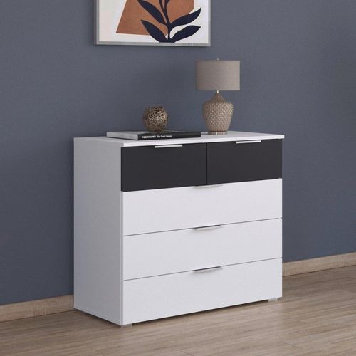 Rauch Monza 5 Drawer Chest - Alpine White and Metallic Dark Grey