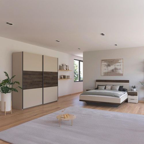 Rauch Sajo 180cm Bedroom Set with Wardrobe - Champagne and Atlantic Dark Oak