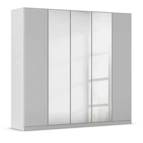 Rauch Wingview Lite 226cm 5 Door Wardrobe with Mirror - Silk Grey