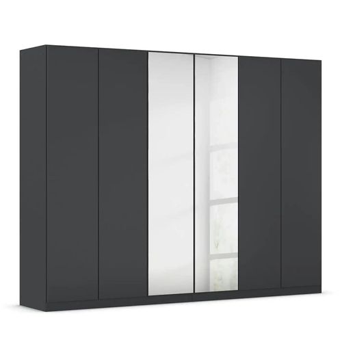 Rauch Wingview Lite 271cm 6 Door Wardrobe with Mirror - Metallic Dark Grey