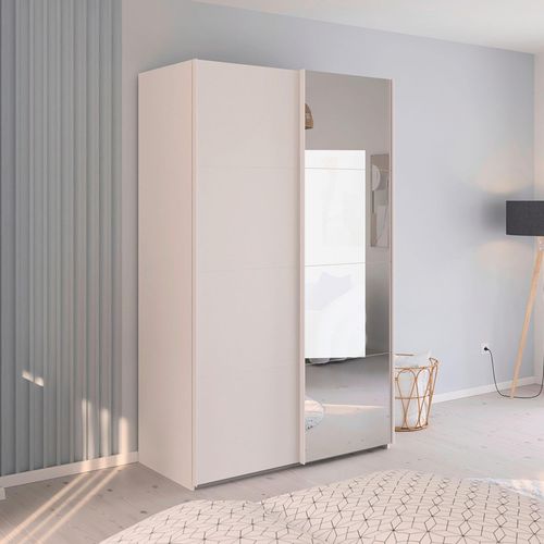 Rauch Evelyn 137cm 2 Door Sliding Wardrobe with Mirror - Alpine White