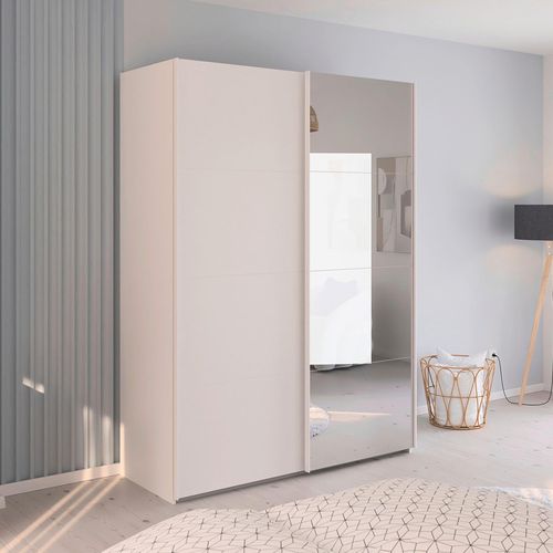 Rauch Evelyn 162cm 2 Door Sliding Wardrobe with Mirror - Alpine White