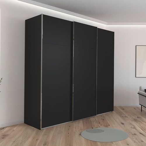 Rauch Contido 242cm 3 Door Sliding Wardrobe with Extras - Black