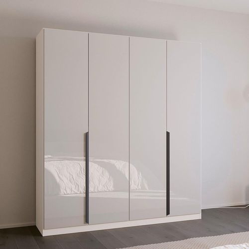 Rauch Quadra Spin 181cm 4 Door Wardrobe - Alpine White and Crystal White Glass