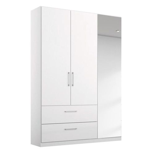 Rauch Elegant4you 136cm 3 Door Combi Wardrobe - 210cm - Alpine White and White High Gloss
