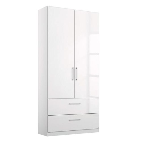 Rauch Elegant4you 91cm 2 Door Wardrobe - 210cm - Alpine White and White High Gloss