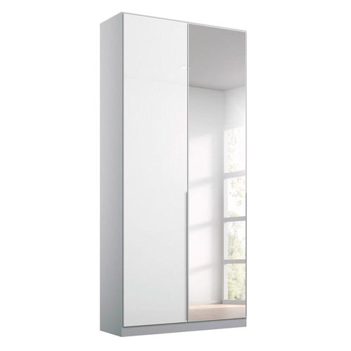 Rauch Elegant4you 91cm 2 Door Wardrobe with Mirror - 210cm - Alpine White and White High Gloss
