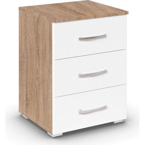 Rauch Aditio 3 Drawer Bedside Cabinet - Sonoma Oak and Alpine White